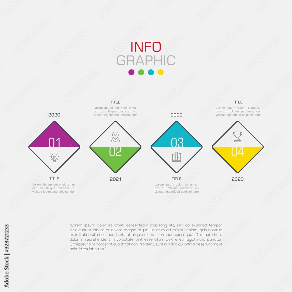 Fototapete business data visualization. infographic element with icons and options or steps. can be used for pr