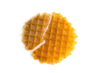 Waffle isolated on white background