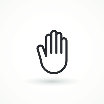 Stop hand icon isolated on white background, for website design, mobile application, ui. Editable strok