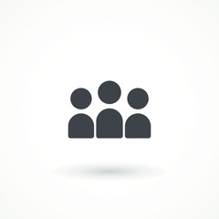 People Icon in trendy flat style isolated on white background. Crowd sign. 3 three Persons symbol for your web site design, logo