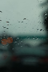 rain drops on car windscreen
