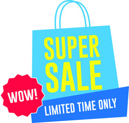 Super Sale poster, banner. Big sale, clearance. Vector illustration.