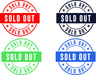 Sold out rubber stamp. Red Sold out rubber grunge stamp vector illustration - Vector