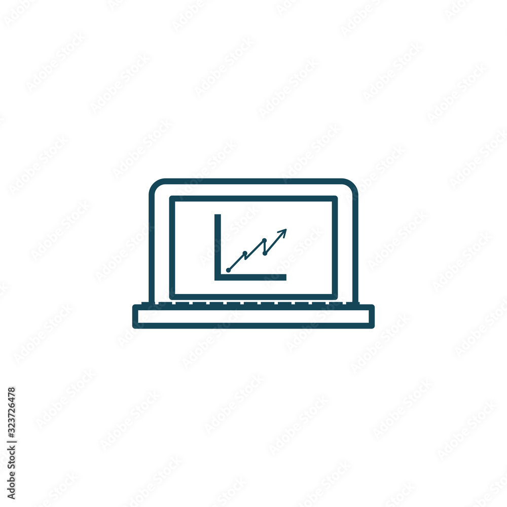 Poster Isolated workflow inside laptop line style icon vector design