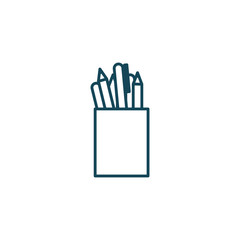 Isolated pens inside mug line style icon vector design