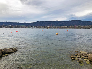 Zurich Lake (Zürichsee, Zurichsee or Zuerichsee) in the area of Zurichhorn Park (Zürichhorn or...