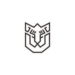 simple line art lion logo design