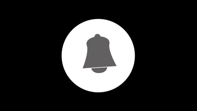 Social Media Notification Animation.  Bell shape notification on phone with shake and fade in & out motion effect.