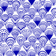 Abstract vector fashion seamless pattern on white background. Concept for print, cards, wallpaper, wrapping paper 