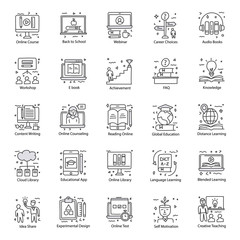  Pack Of Elearning Doodle Icons 