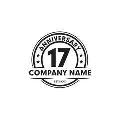 17th year celebrating anniversary emblem logo design