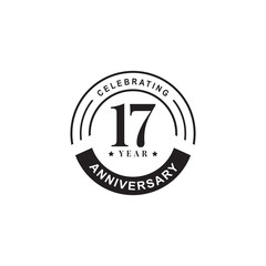 17th year celebrating anniversary emblem logo design