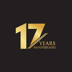 17th year celebrating anniversary emblem logo design