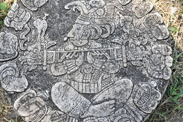 Bas-relief maya à Tonina, Mexique