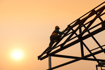 Safety protection for construction of house structure and industrial work of technicians