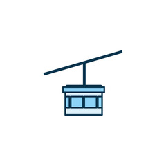 Isolated cable car vehicle line style icon vector design