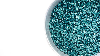 plastic granules close up for holding,Colorful plastic granules with white background.