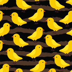 Chicken cute, cartoon, bird vector seamless pattern . Concept for print, textile, cards , wallpaper , wrapping paper
