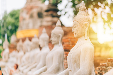 Worship of Thailand,Buddha statue,History of Thailand,Buddha statue Temple of Ayutthaya Province. Ayutthaya Historical Park, Thailand