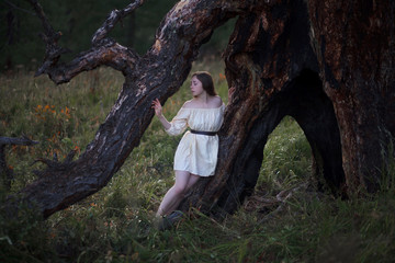  Girl near the larch.