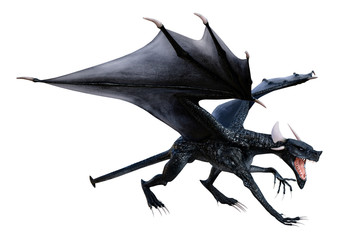 3D Rendering Fairy Tale Dragon on White