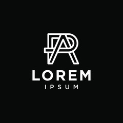 initial A R RA AR icon logo logotype font vector design in elegant and trendy sporty monogram style