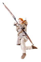 female archer posing