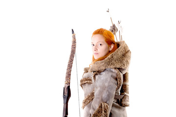 female archer posing