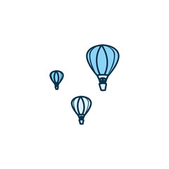 Naklejka premium Isolated hor air balloons vehicle line style icon vector design