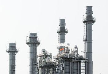 Glow light of petrochemical industry on sunset and Twilight sky ,Power plant,Energy power station area