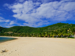 View of the beach on the Hon Tre Island in Nha Trang, Vietnam