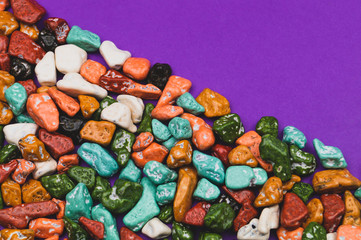 Candy pebbles. sweets in the form of colored stones. colorful candies