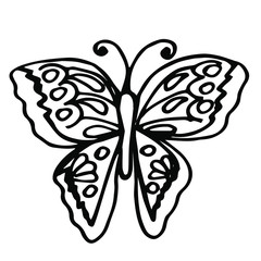  Vector illustration.Close-up abstract butterfly on isolated white background.Design for coloring books, covers, print clothes.