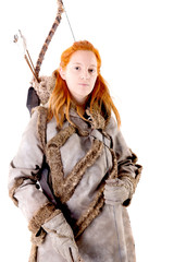female archer posing