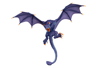 3D Rendering Fairy Tale Dragon on White