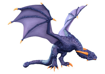 Fototapeta premium 3D Rendering Fairy Tale Dragon on White