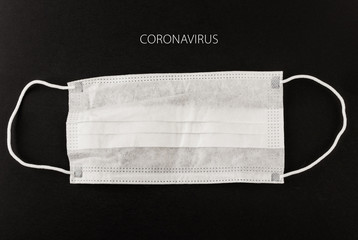 Medical protective mask with CORONAVIRUS text