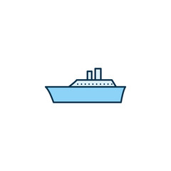 Isolated ship vehicle line style icon vector design