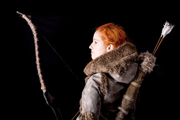 female archer posing