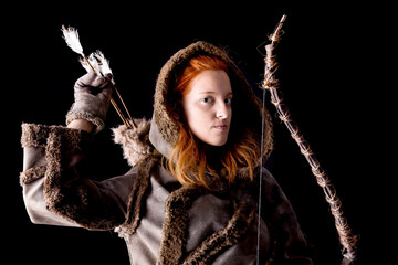 female archer posing
