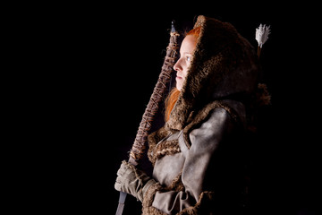 female archer posing