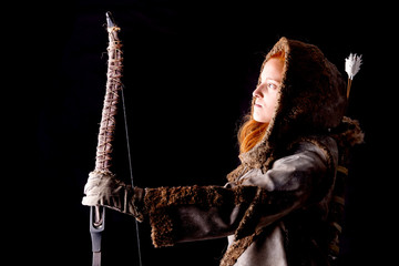 female archer posing