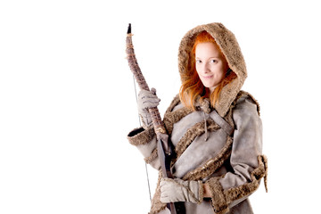 female archer posing