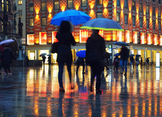 Der Marienplatz bei Regen