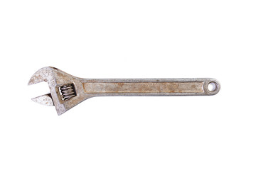 Working tools. Adjustable spanner isolated on white background
