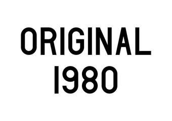 Original year 1980 text on white background