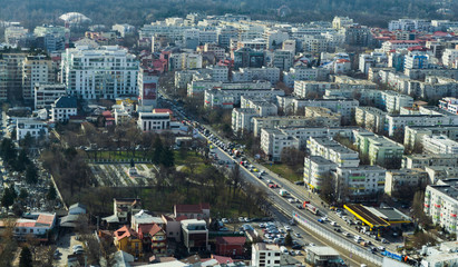 Obraz premium Bucharest - aerial view of the noth side of Bucharest.