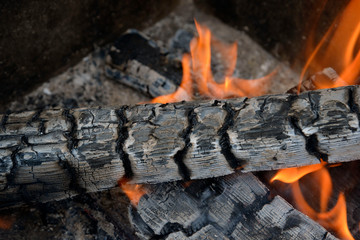 charcoal that burns on the grill