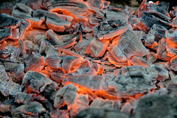 charcoal that burns on the grill