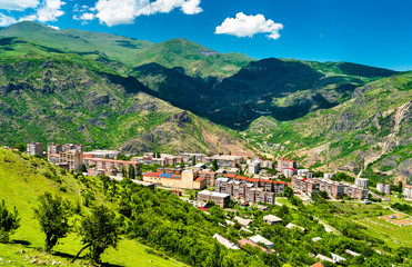 Fototapeta na wymiar View of Alaverdi town in Armenia